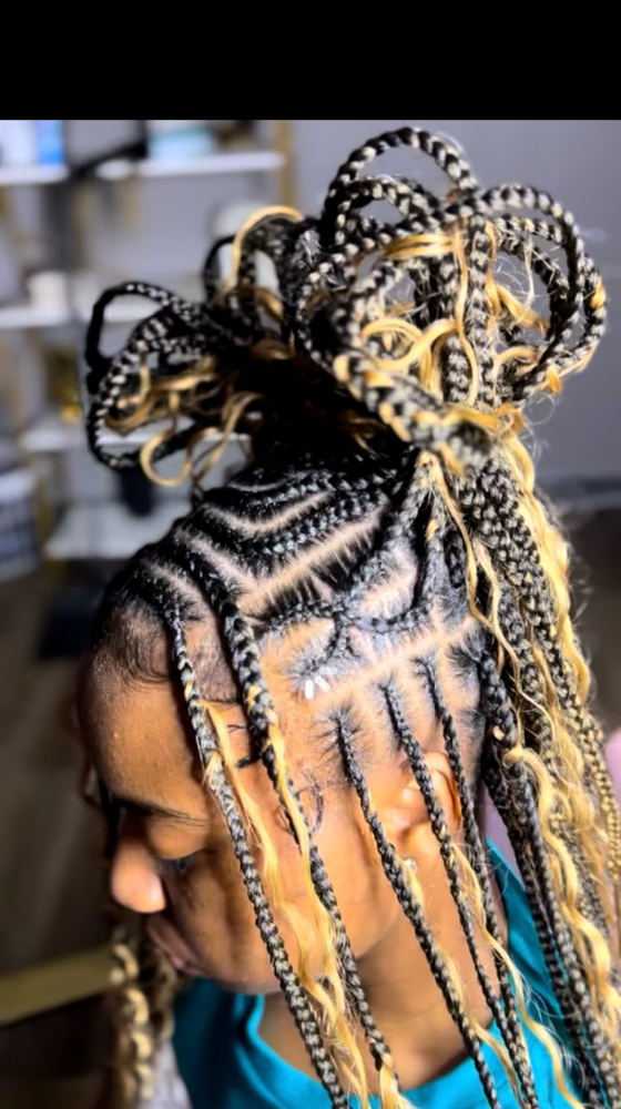 Fulani Small Knotless Braids at JackieofAllStrandz in Chattanooga, TN