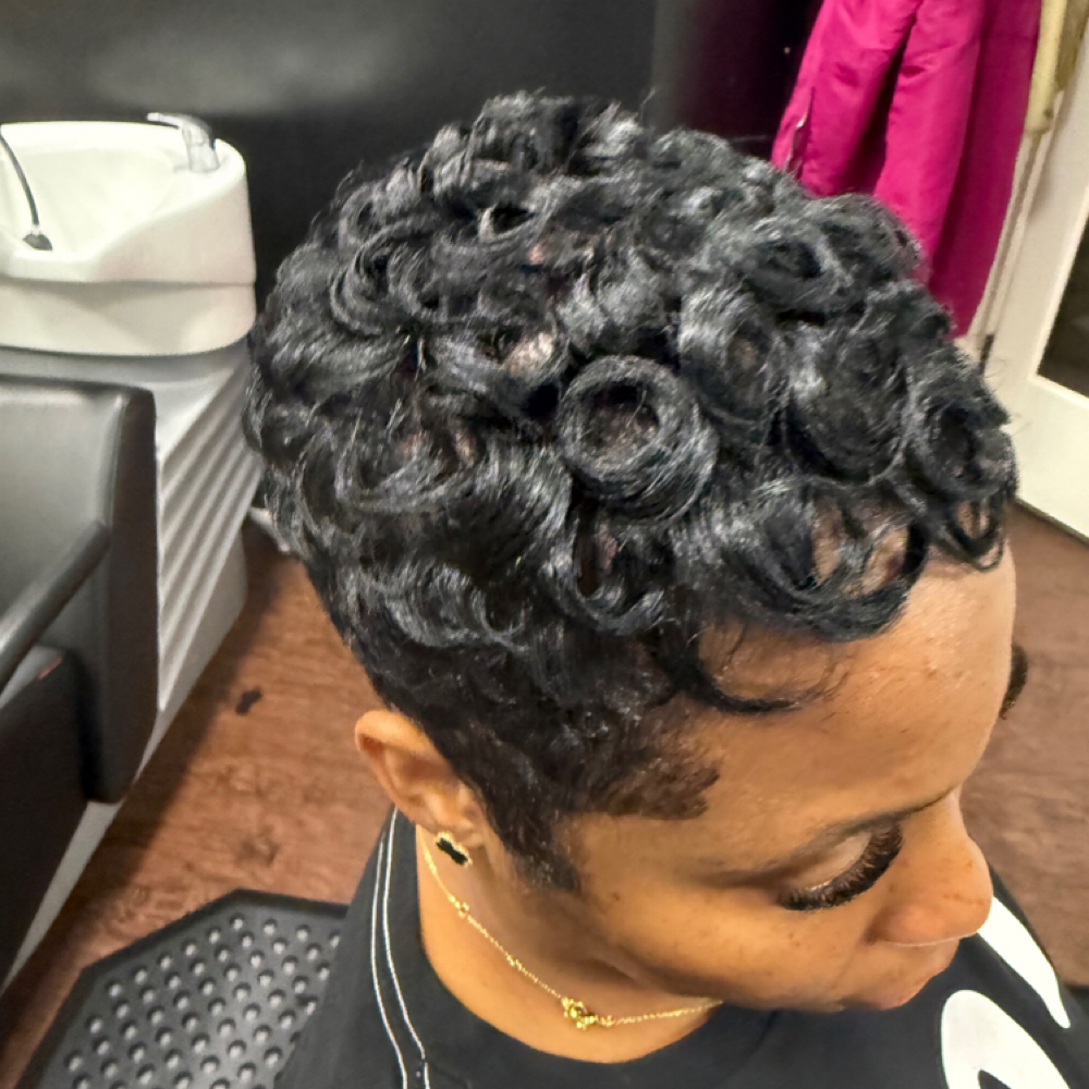 Virgin Relaxer Cut/Blowdry/Style at The edge beauty concept salon ny in Massapaqua, NY