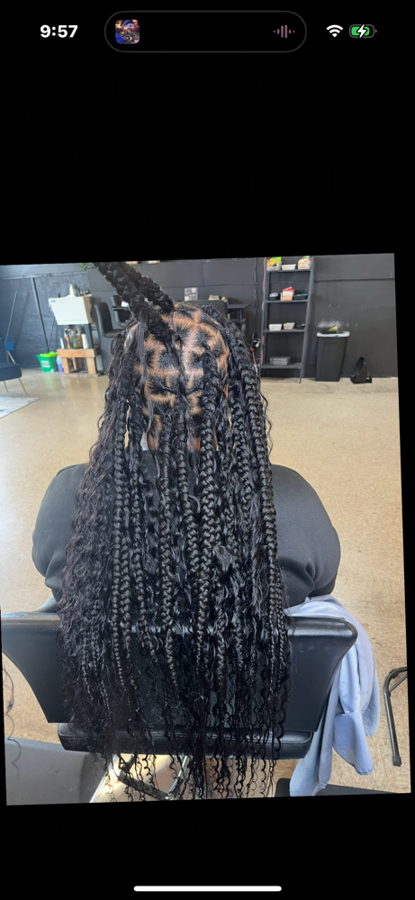 Boho Knotless Over Locs (med)