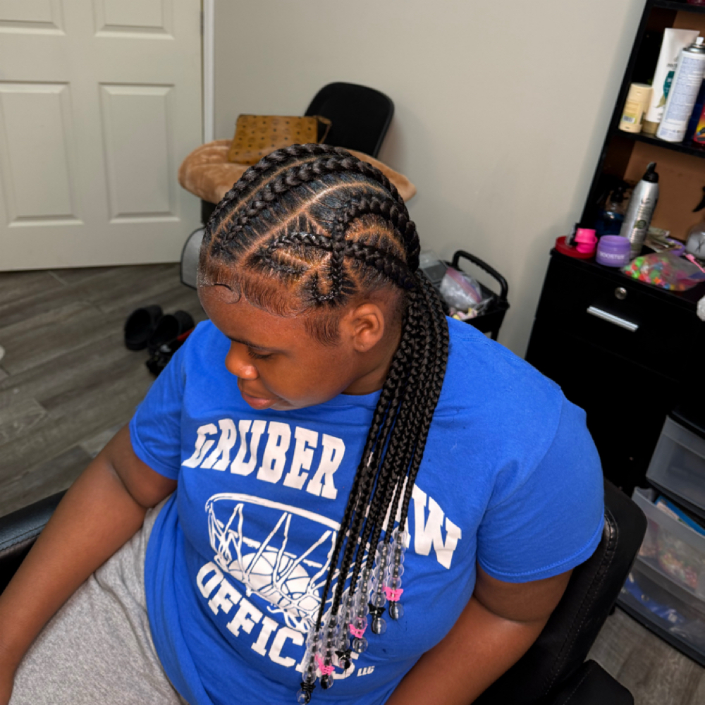 Six Stitch Straight Back Hair Added at Faith TheBraider in Milwaukee, WI