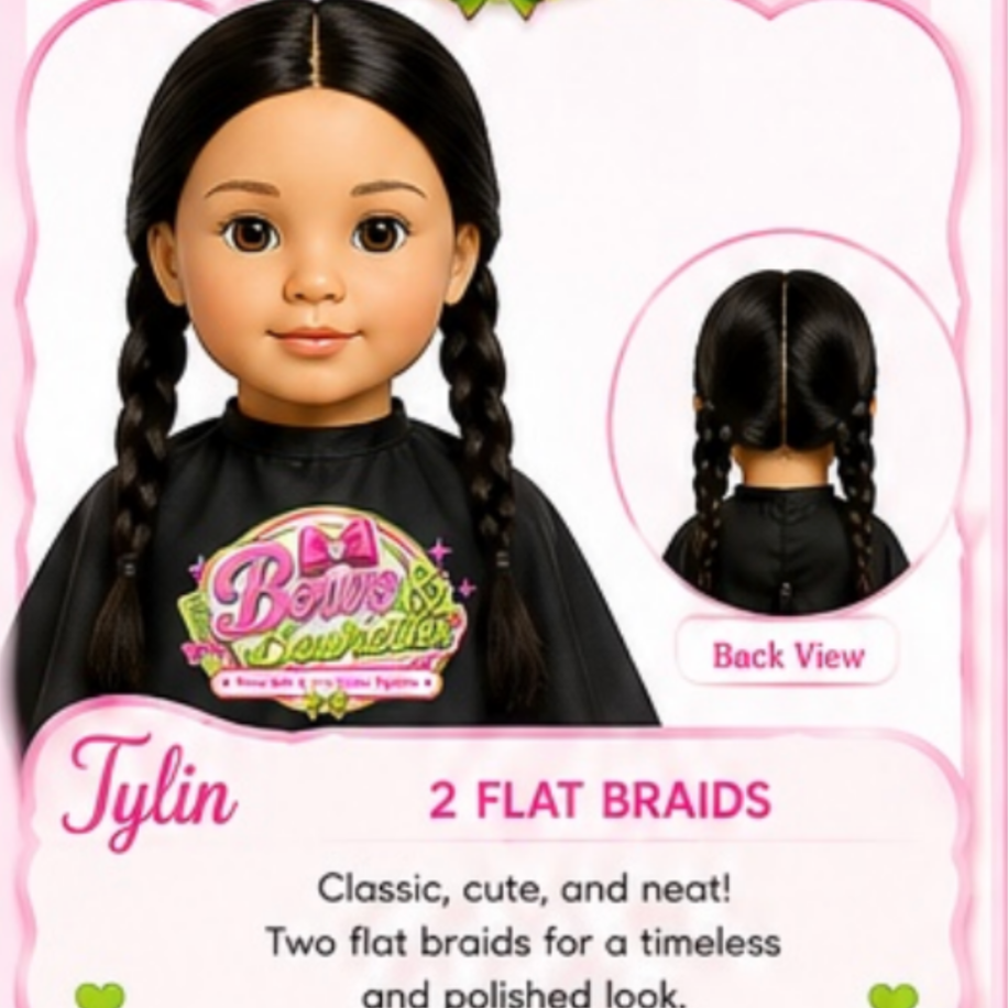 Two Side Braids for Dolls at Bows&Bowrettes in West Hollywood, CA