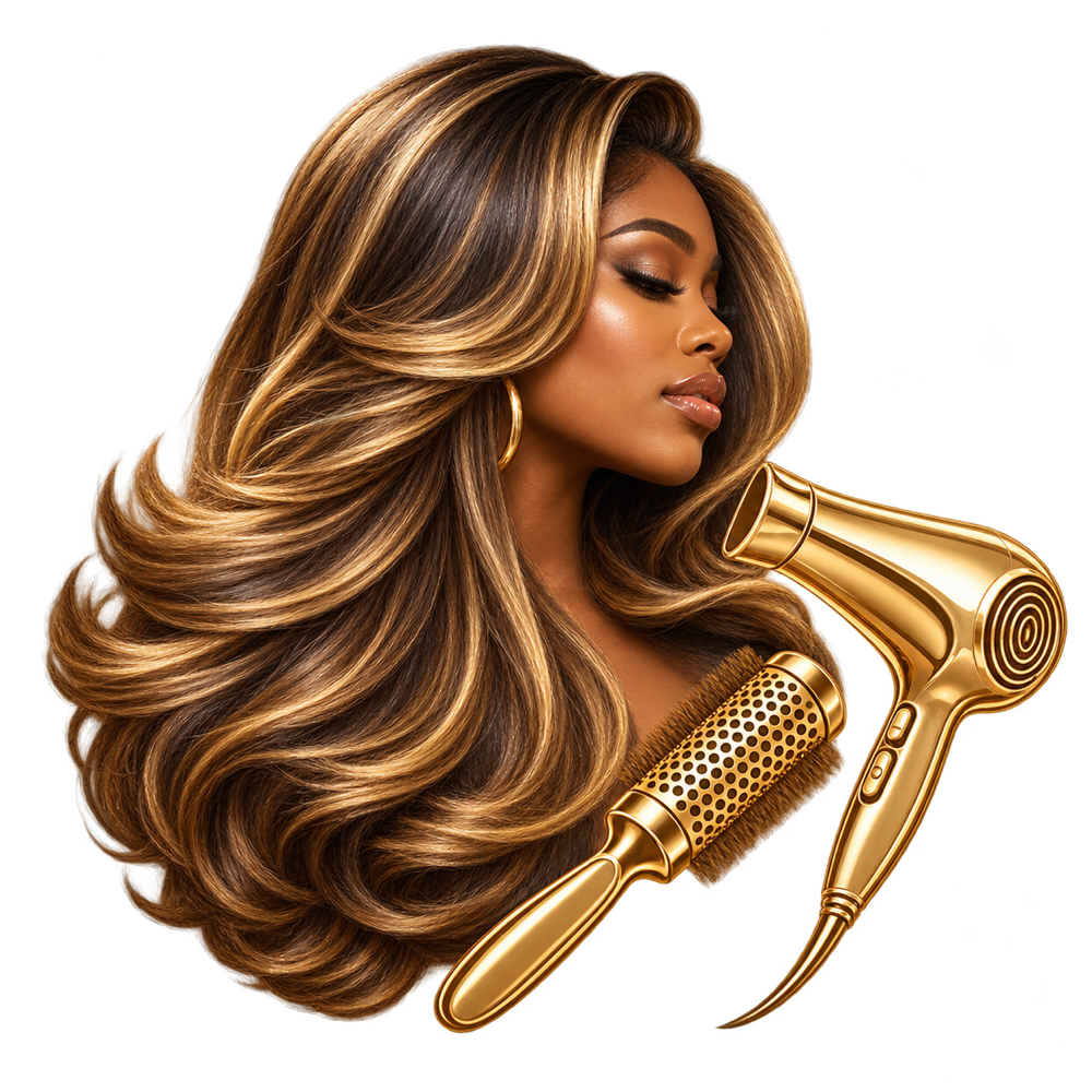 Blowout Style at Crowned in Grace Salon in Pearland, TX