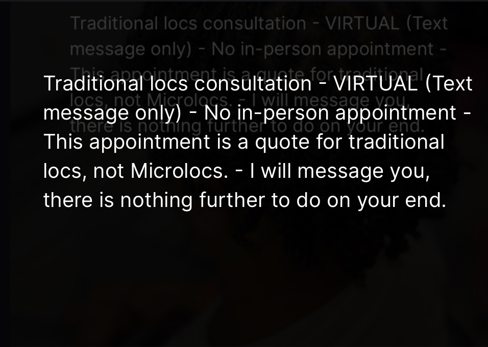 Virtual Starter Locs Consultation