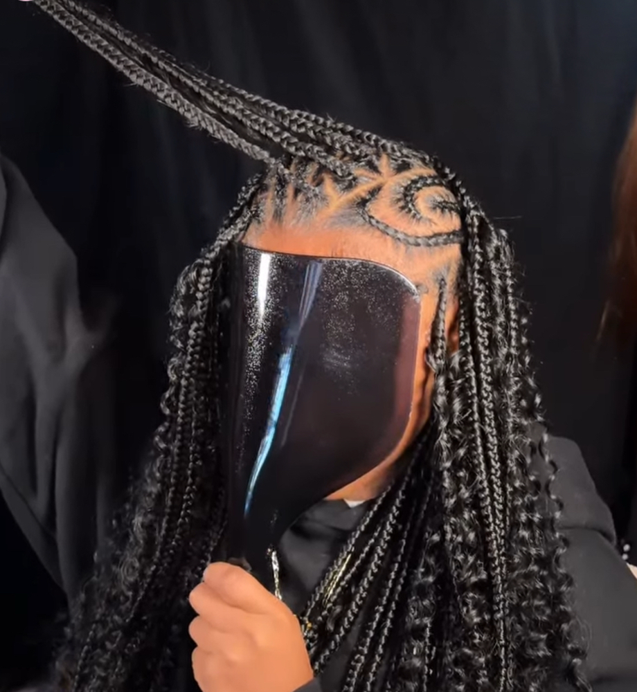 Medium Flip over Fulani braids