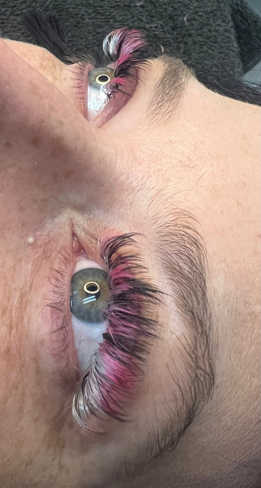 Colored Lashes On Any Set On Ends