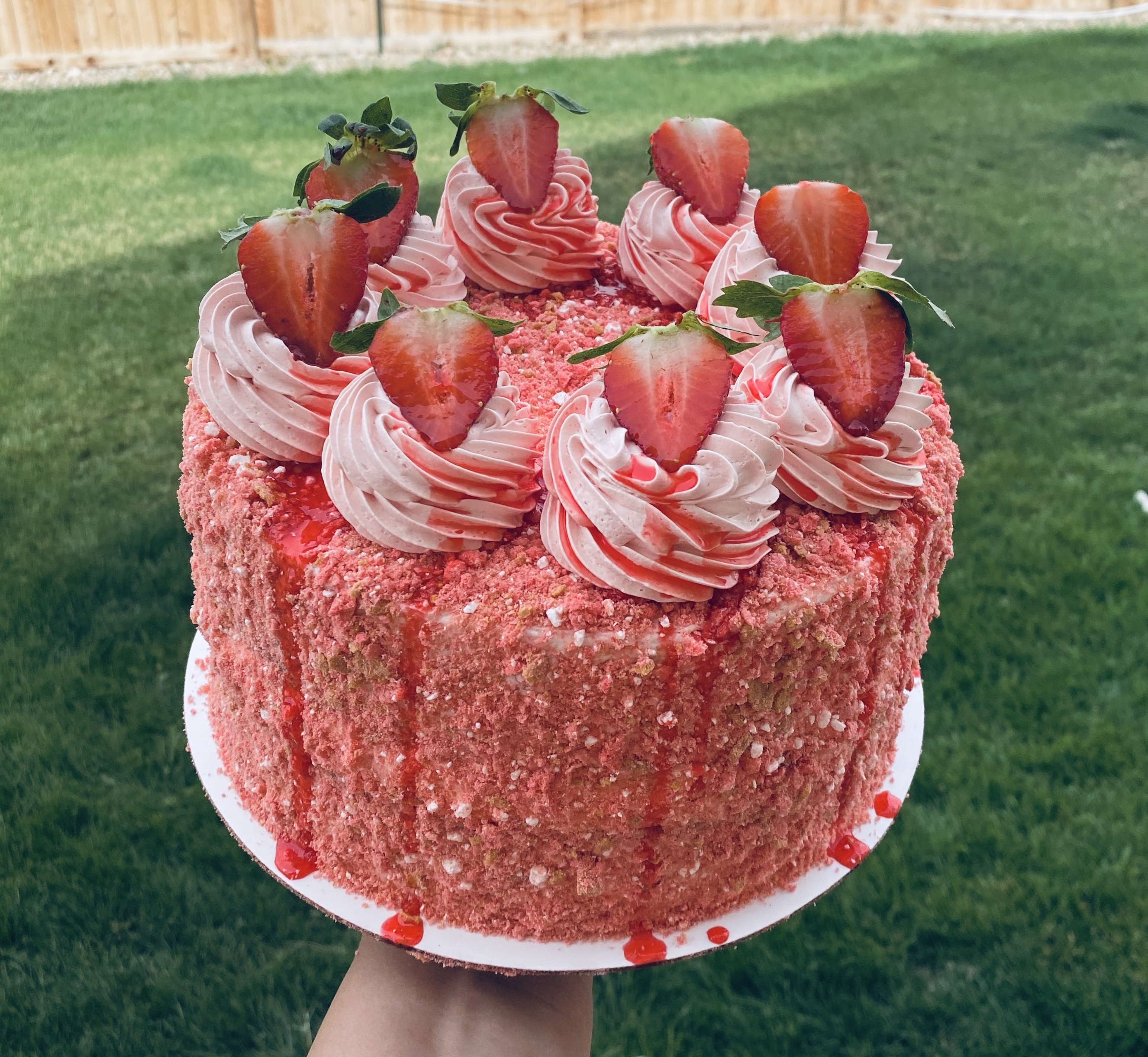 6” Strawberry Crunch Cake at Sweeter than Honey in Dacono, CO