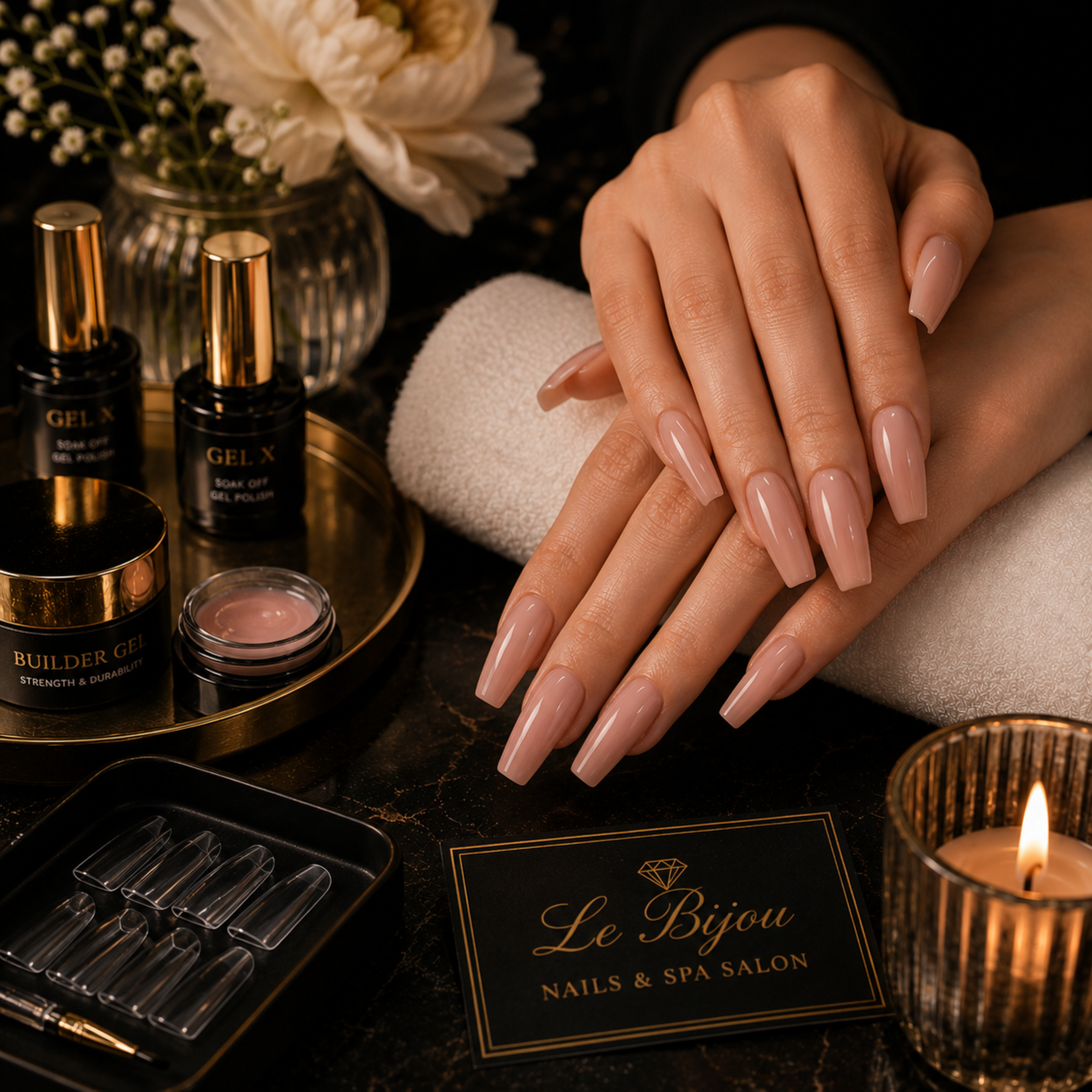 Nails - Gel X Fill with Builder Gel at Le Bijou Nails and Spa Salon in Houston, TX