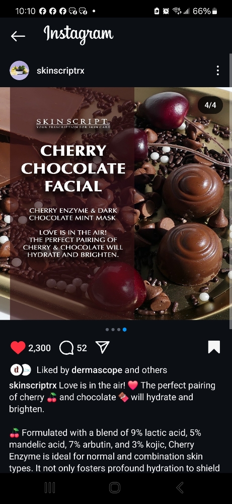 Cherry & chocolate Season Facial