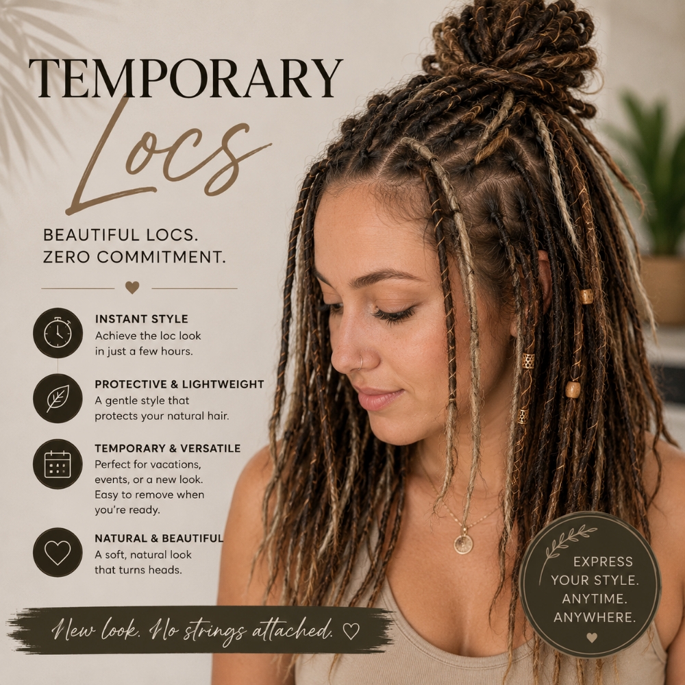 Temporary Locs Extensions at Regina's Hair & Nail Studio in Corning, CA