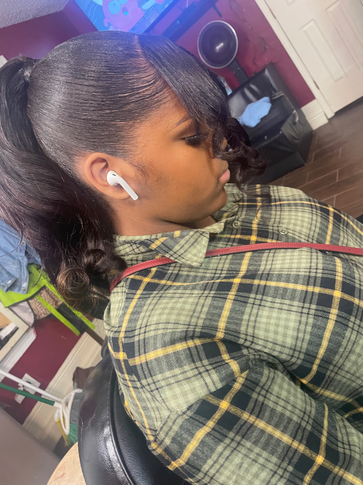 Extended Ponytail Using Glue at Jazzy Beauty Lab in New orleans, LA