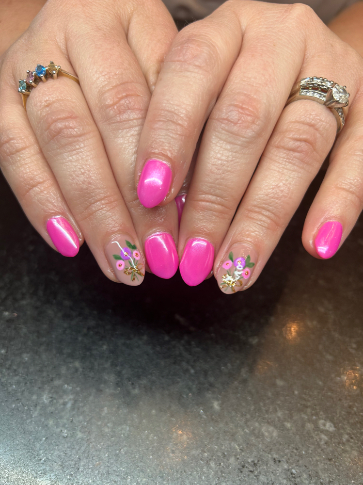Structured Gel Manicure with Design
