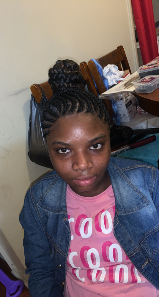 Kid Pin Up Braids W/weave
