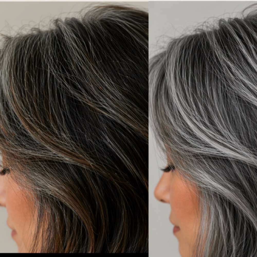 Grey Blending Highlights at True Image  Salon in Roseville, CA