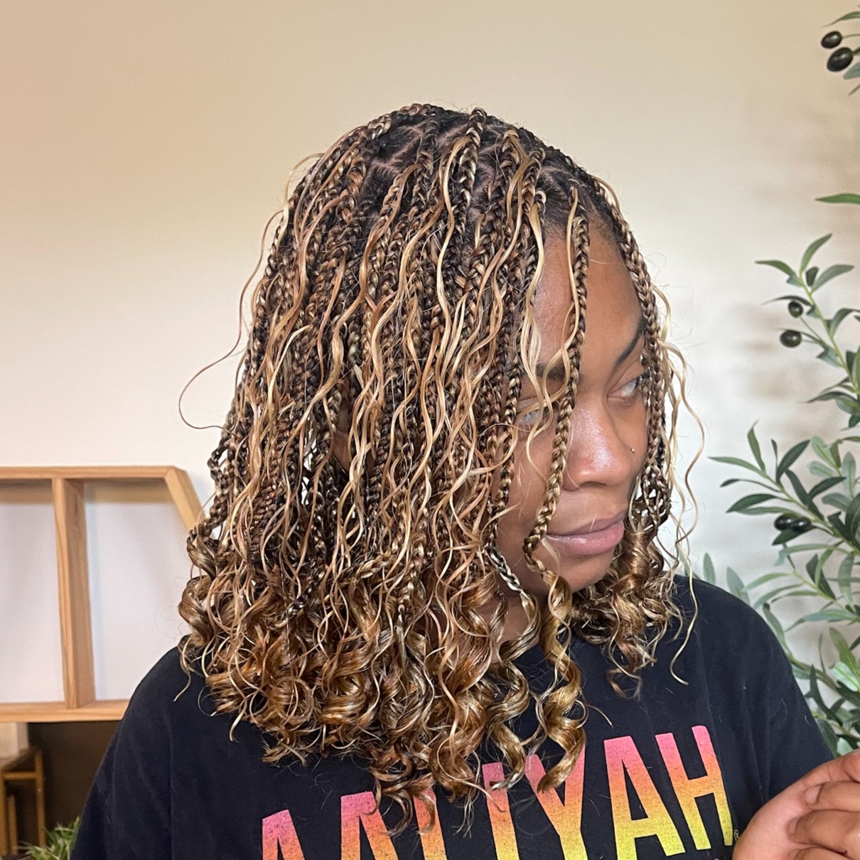 Bob Length Goddess Knotless Braids at Ashtrologic Hair in Frederick, MD
