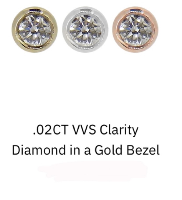 .02CT VVS Clarity Diamond In Gold
