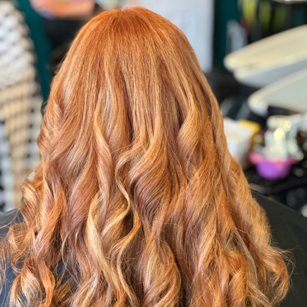All Over Color on long hair at Urban Edge Styles in Pecks Mill, WV