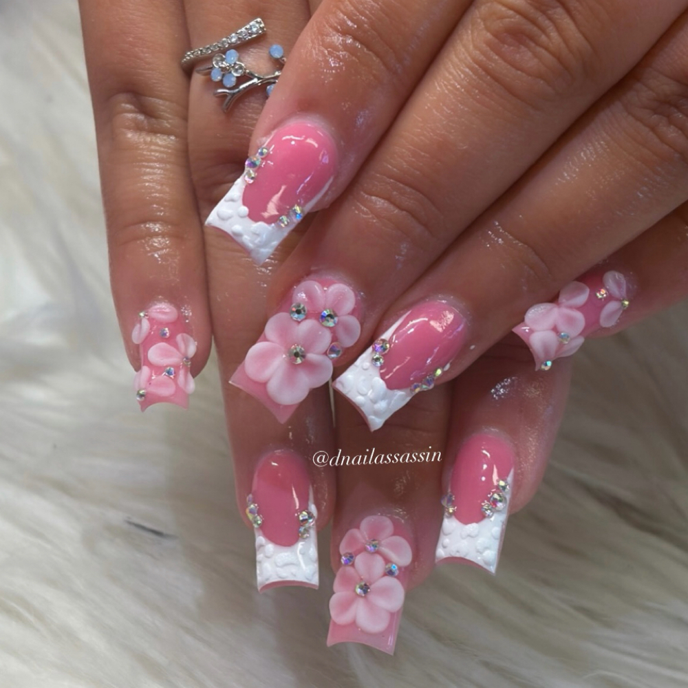Medium Set Acrylics at Tips&Clips Hair&Nails in lincoln park, MI