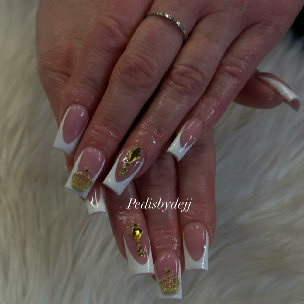 Medium Set Acrylics at Tips&Clips Hair&Nails in lincoln park, MI