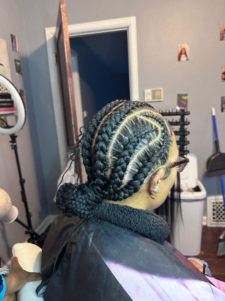 Feed In Braid Bun 6-8