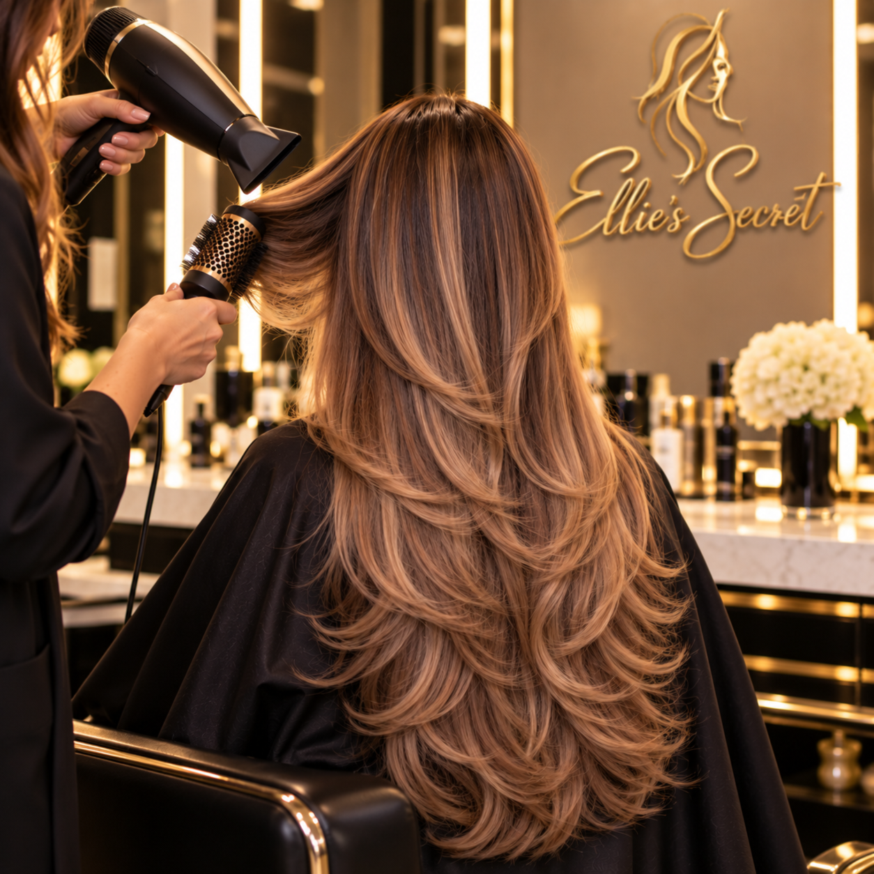 XL-Layers Haircut Including Blowdry at Ellie’s secret salon in Irvine, CA