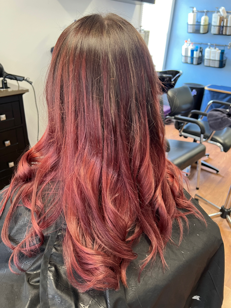 Balayage With Colored Ends