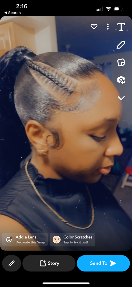 Stitch Sleek  Ponytail/Natural Hair