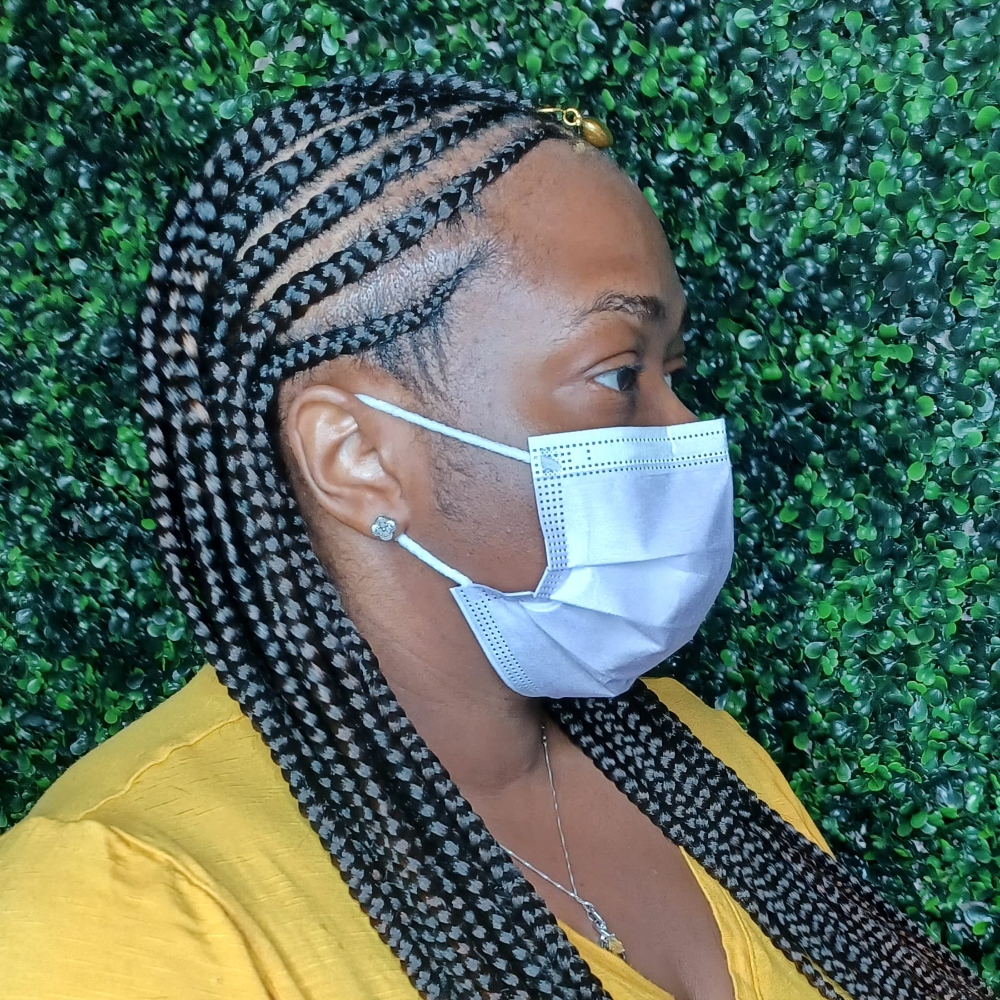 1 Layer Cornrows(Medium Box Braids)