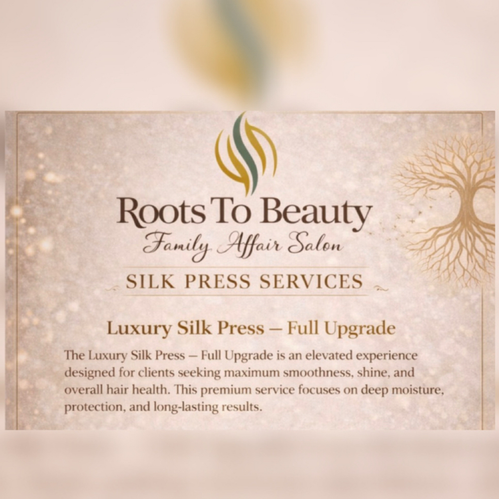 Silk Press at Roots To Beauty Family Affair Salon in Terre Haute, IN