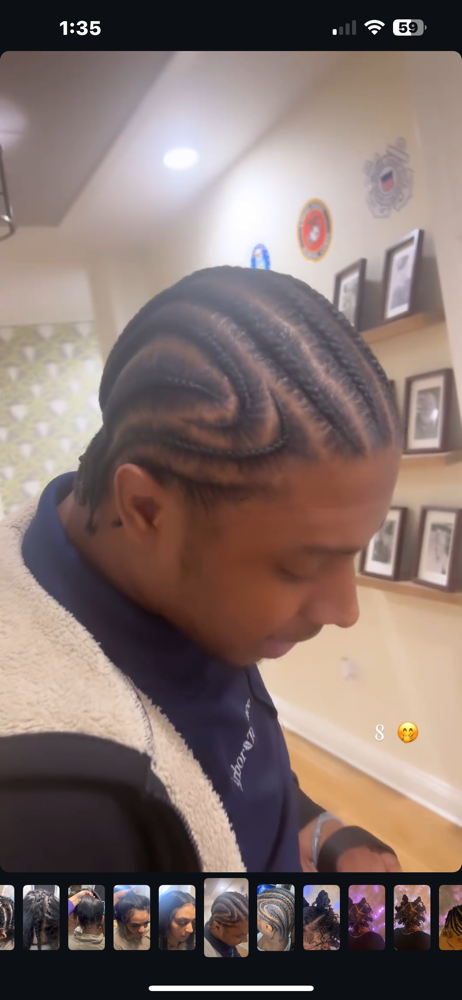 Mens Stiched Braids