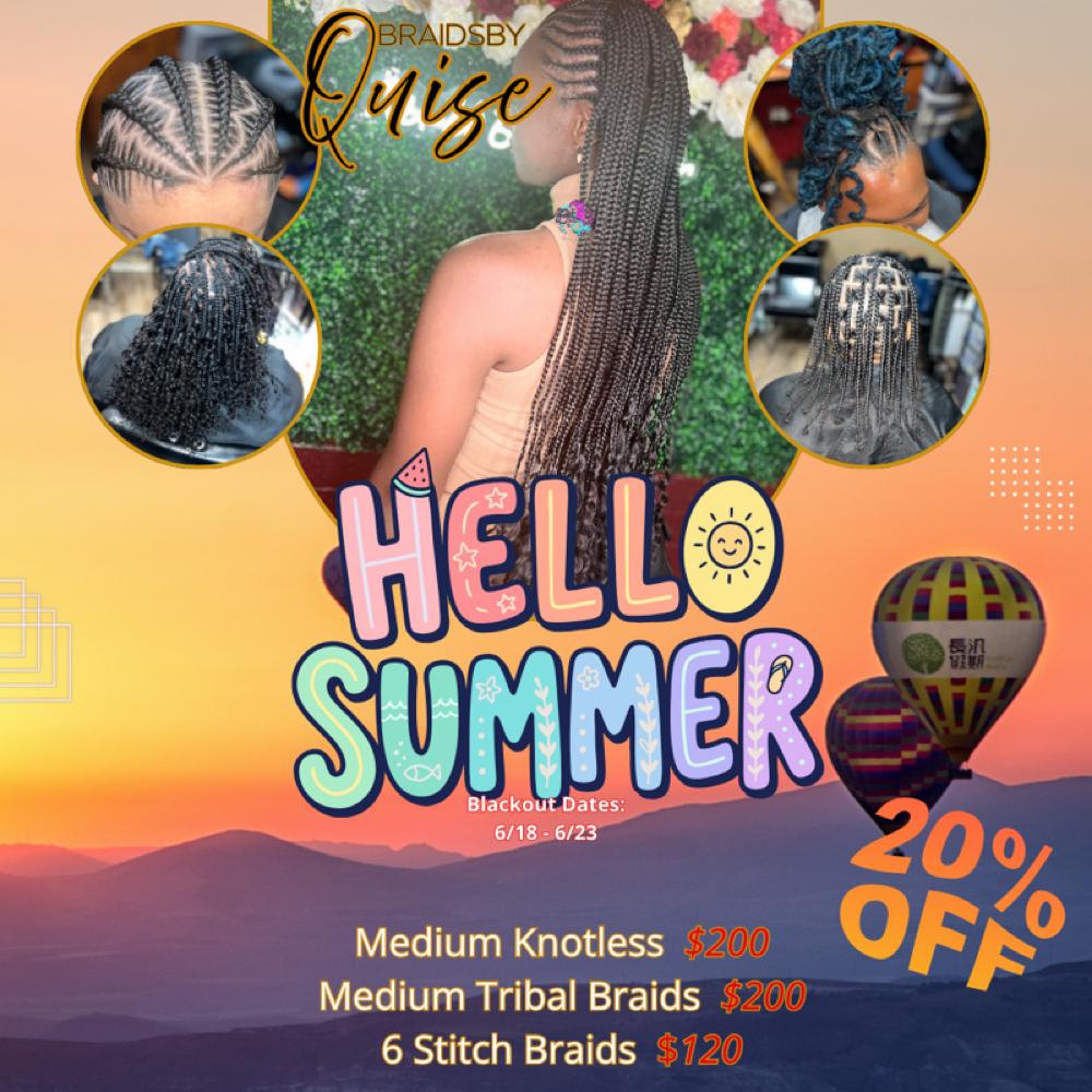 Medium Tribal Braids at BraidsByQuise in Tempe, AZ