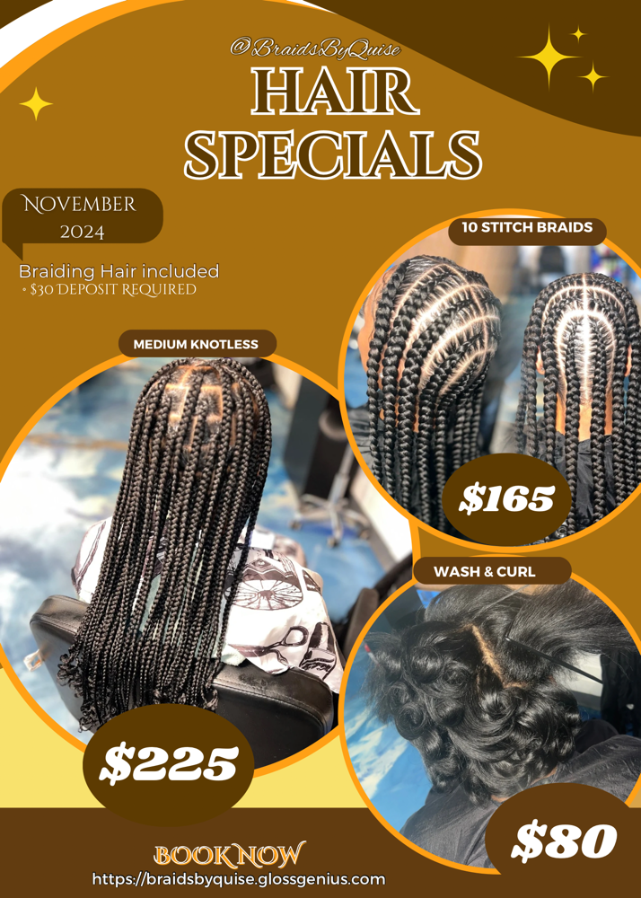 Medium Knotless Braids