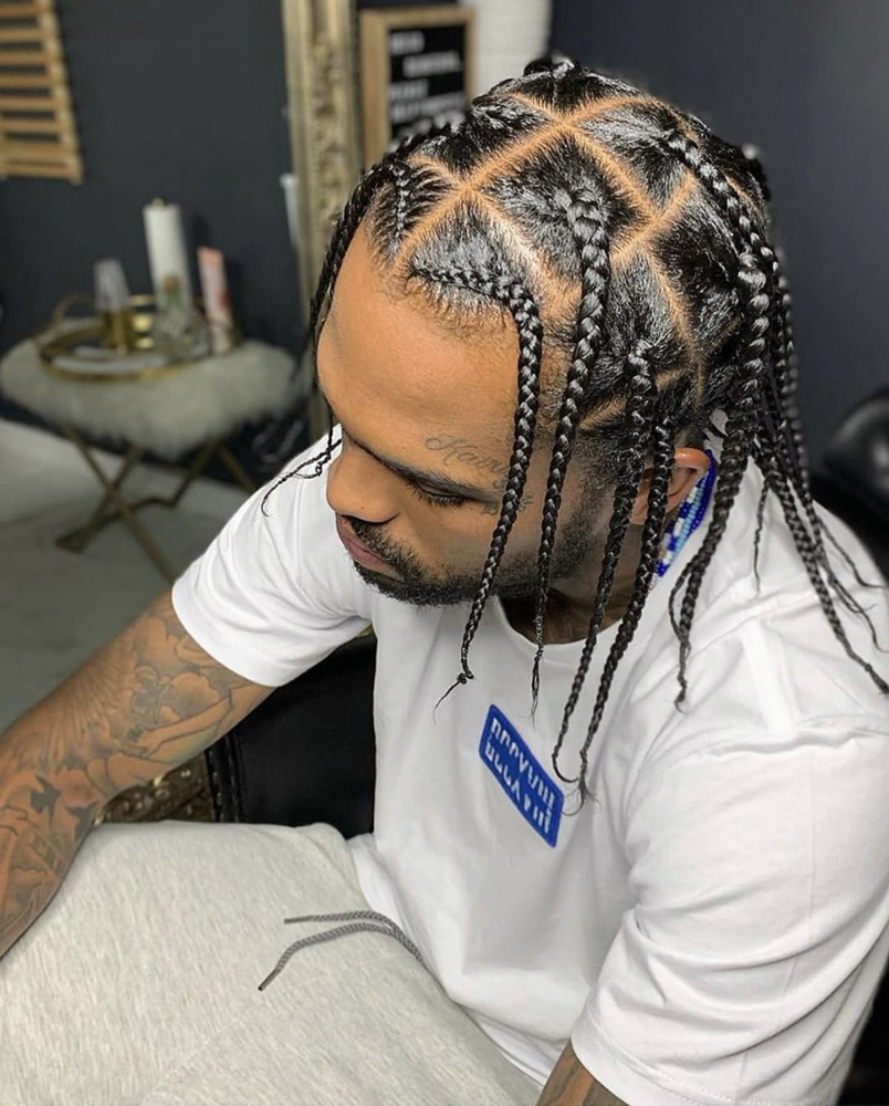 Mens Box Braids (medium length )
