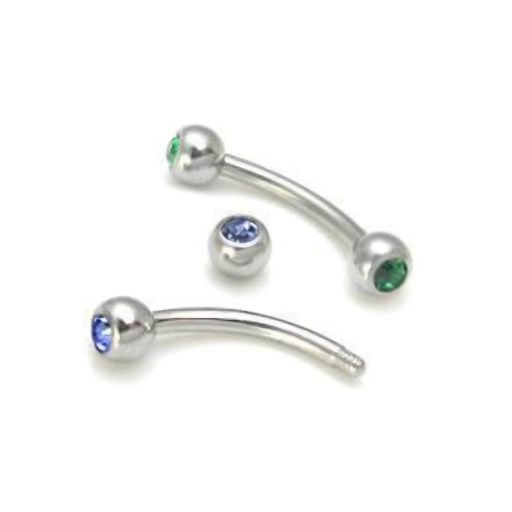 Upgraded Gem Curved Barbell Option at Piercings By Autumn in New Castle, PA