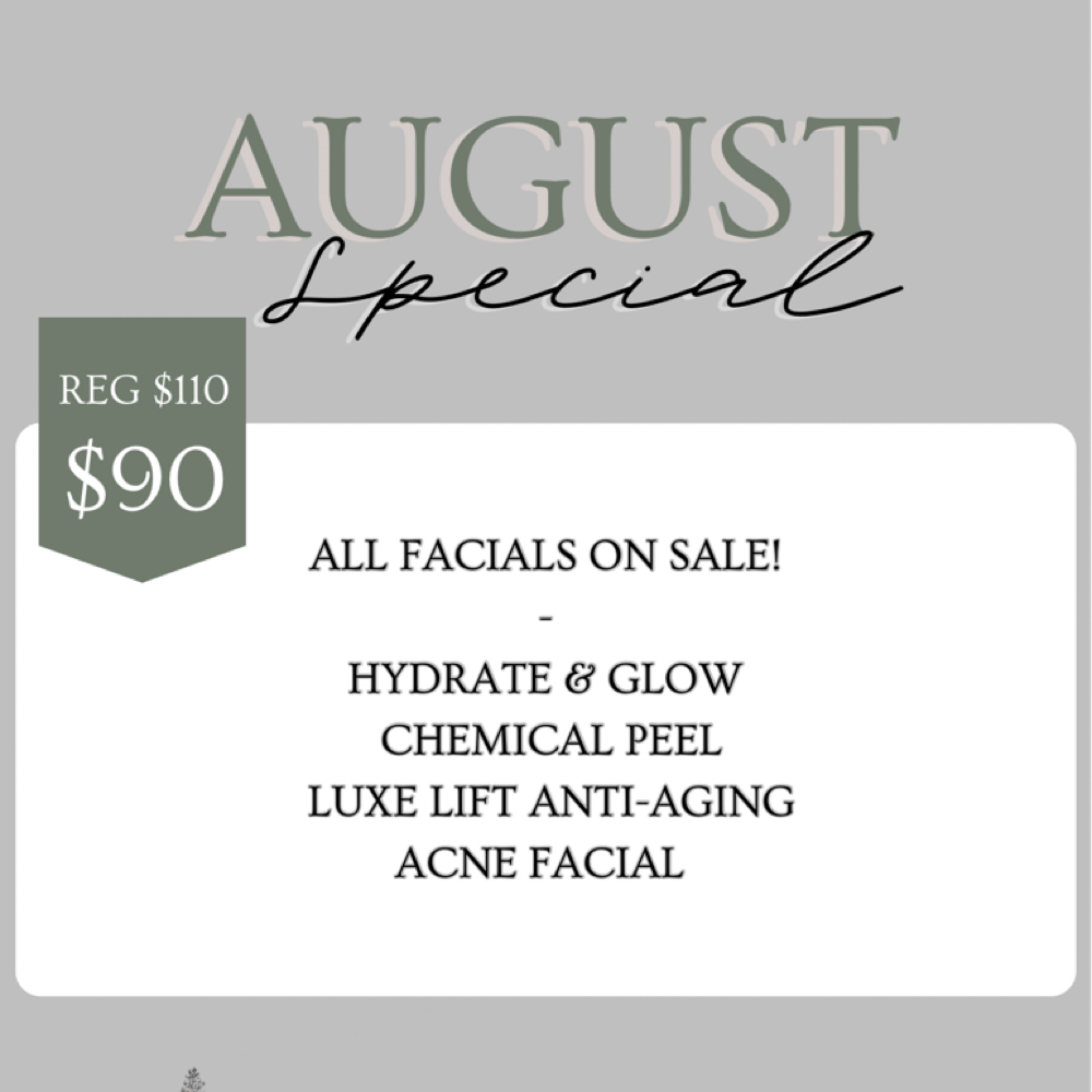 August Special at Evergreen Esthetics Co in New Boston, MI