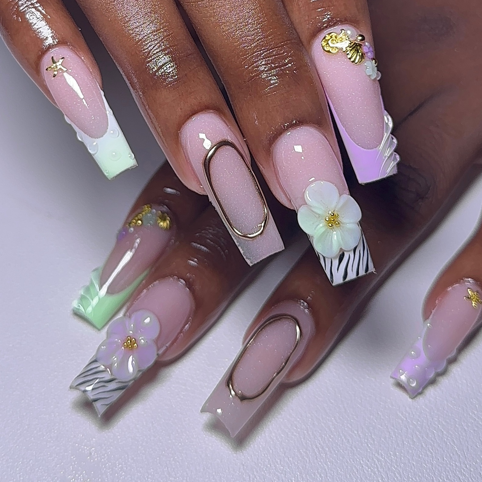 Long Full Set at Nasha’s Nail House in Warner Robins, GA