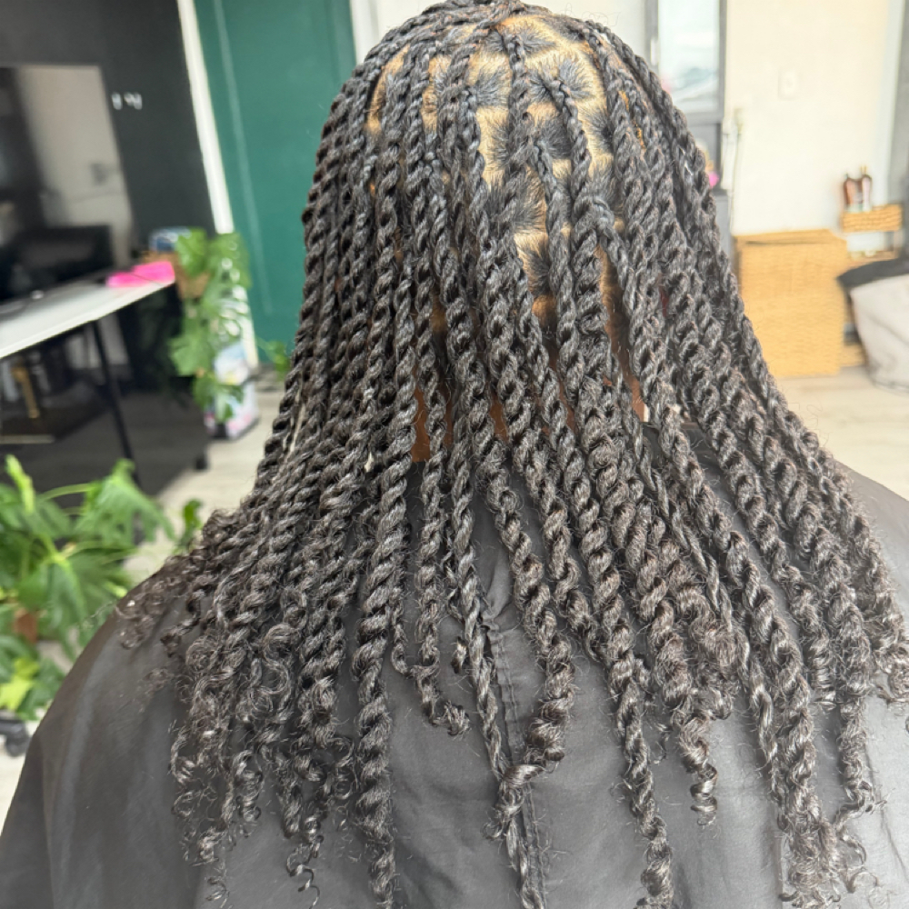 Women Knotless 2 Strand Twist Med at Cute, Simple and Classy Beauty Lounge in Fairfield, CA