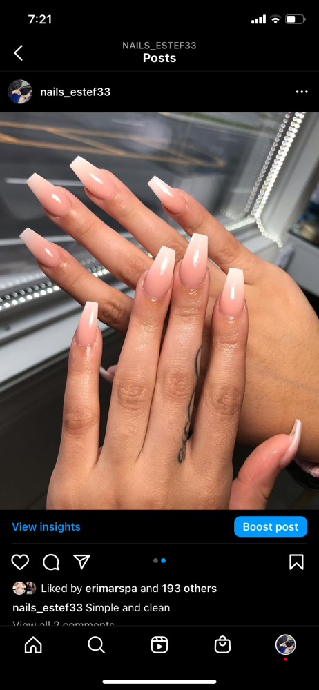 medium short ombre nail