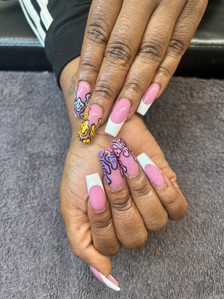 Long Acrylic Nails: Full Set