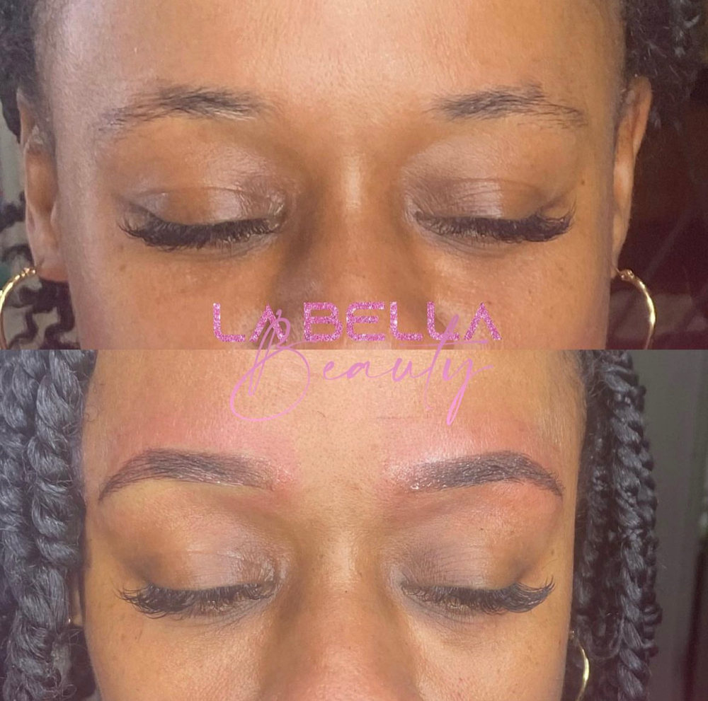 Ombre powdered brow consultation
