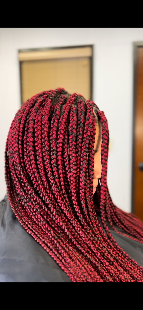 Med Box Braids Waist Length