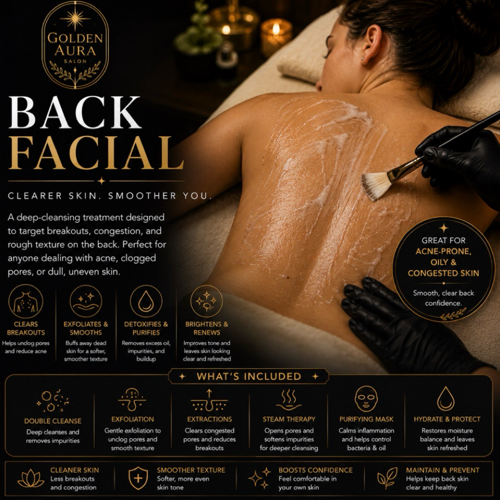 Back Facial at Golden Aura Salon in Concord, CA