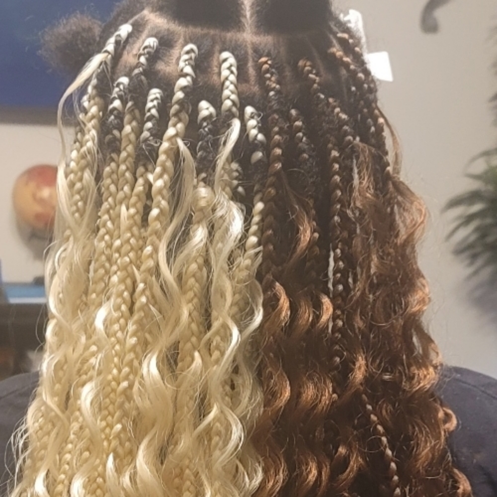 Traditional Goddess Box braids- Med at Lady A's Braids & Weaves Studio LLC in Humble, TX