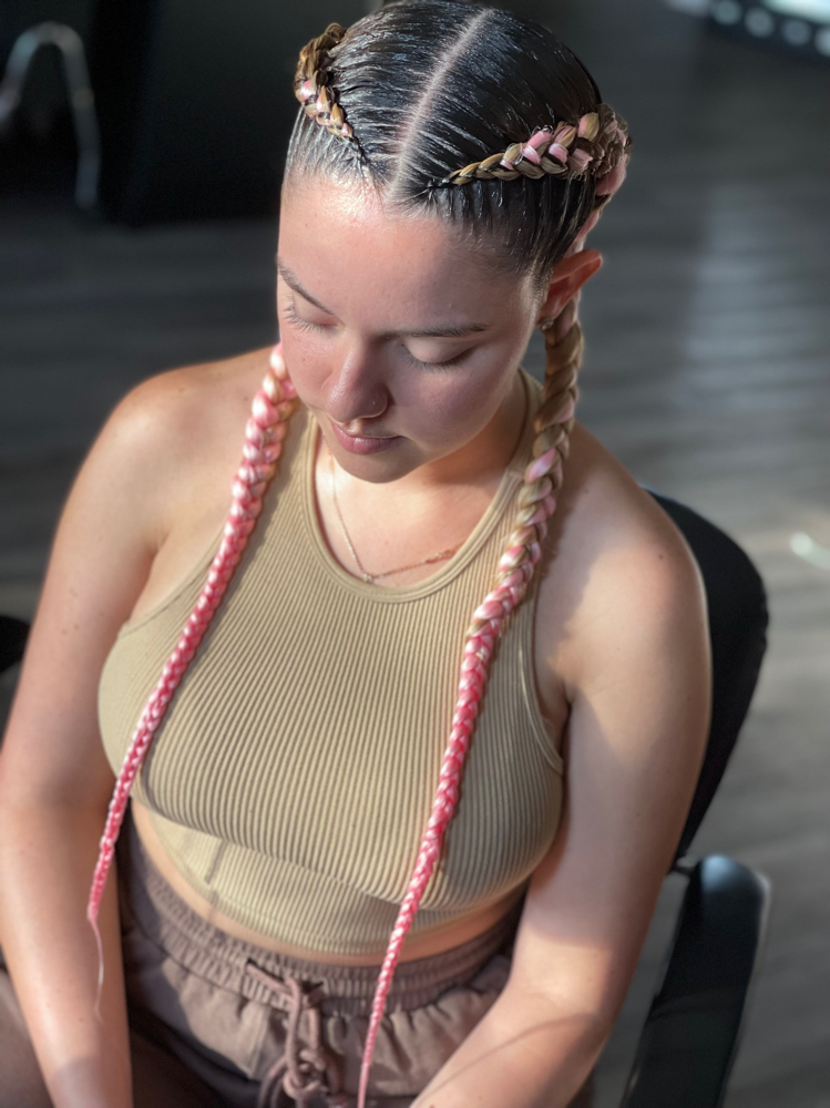 Two Feed-in Braids/Boxer Braids