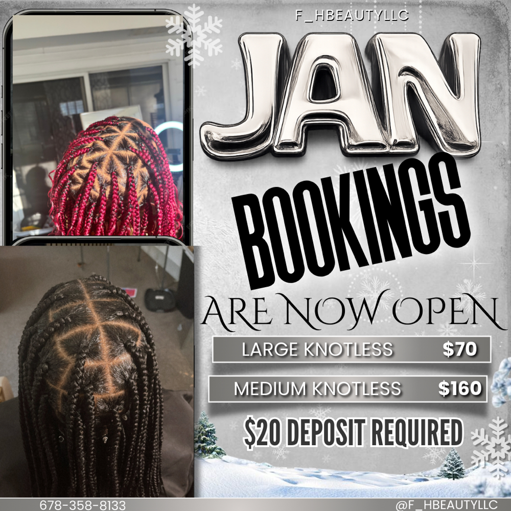 January Special Large Knotless at F&HBeautyllc in Chattanooga, TN