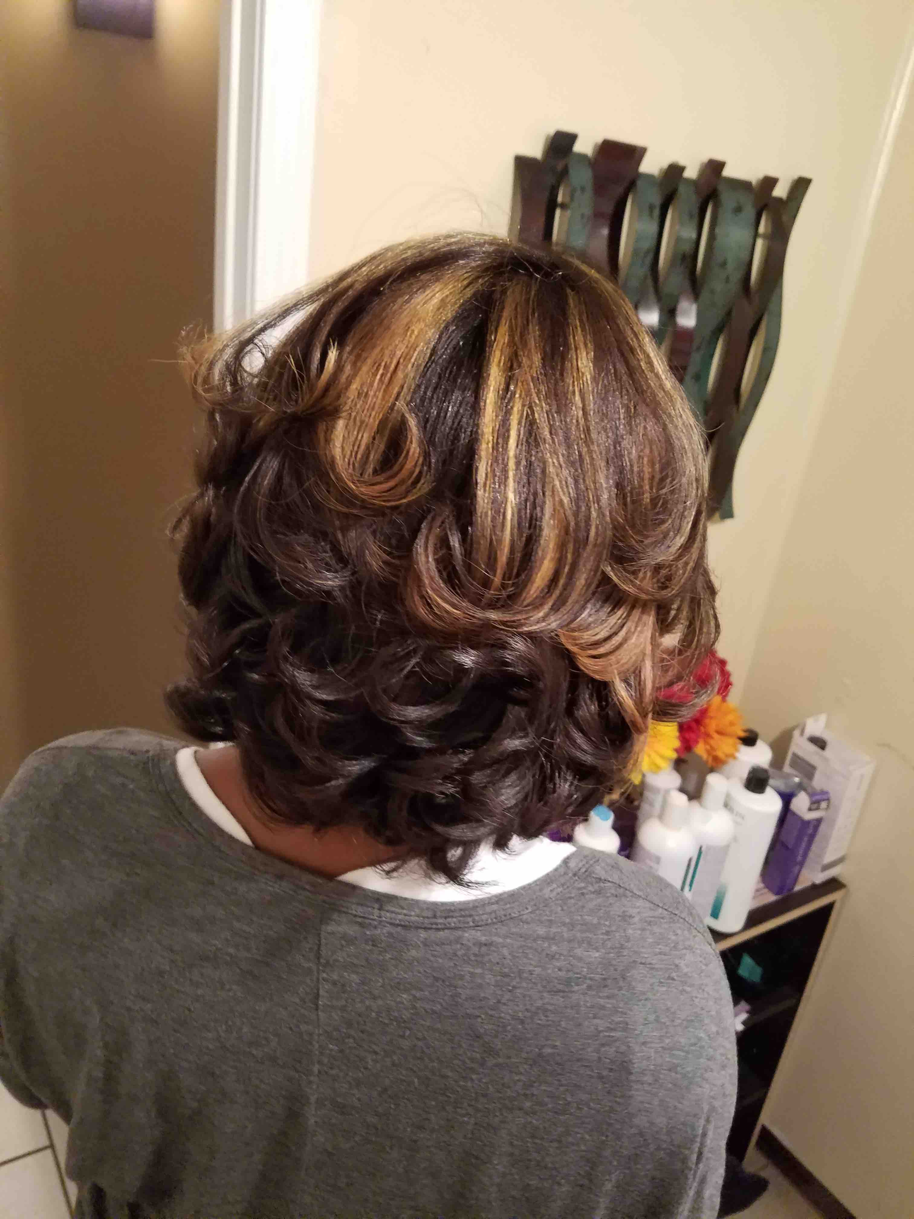 Partial Highlights/Relaxed Hair