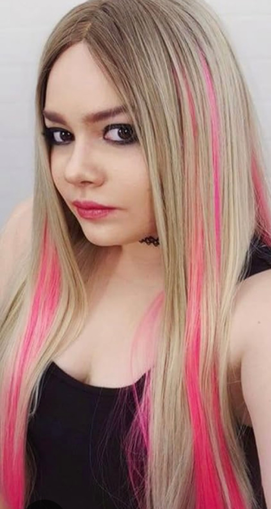 Pink I tip extensions oct