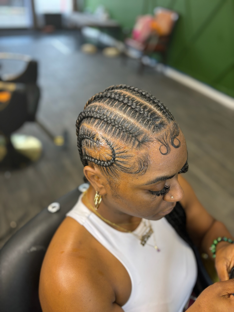 Basic Feed In Braids ( 4-6) at Xio Hair & Beauty Bar in Rosedale, MD