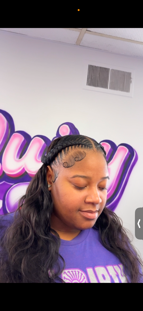 2 stitch braids with quick weave