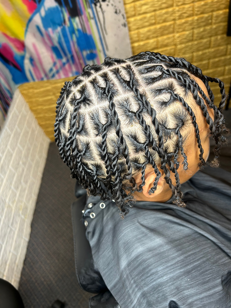 Flat two strand twist (on natural Hair)