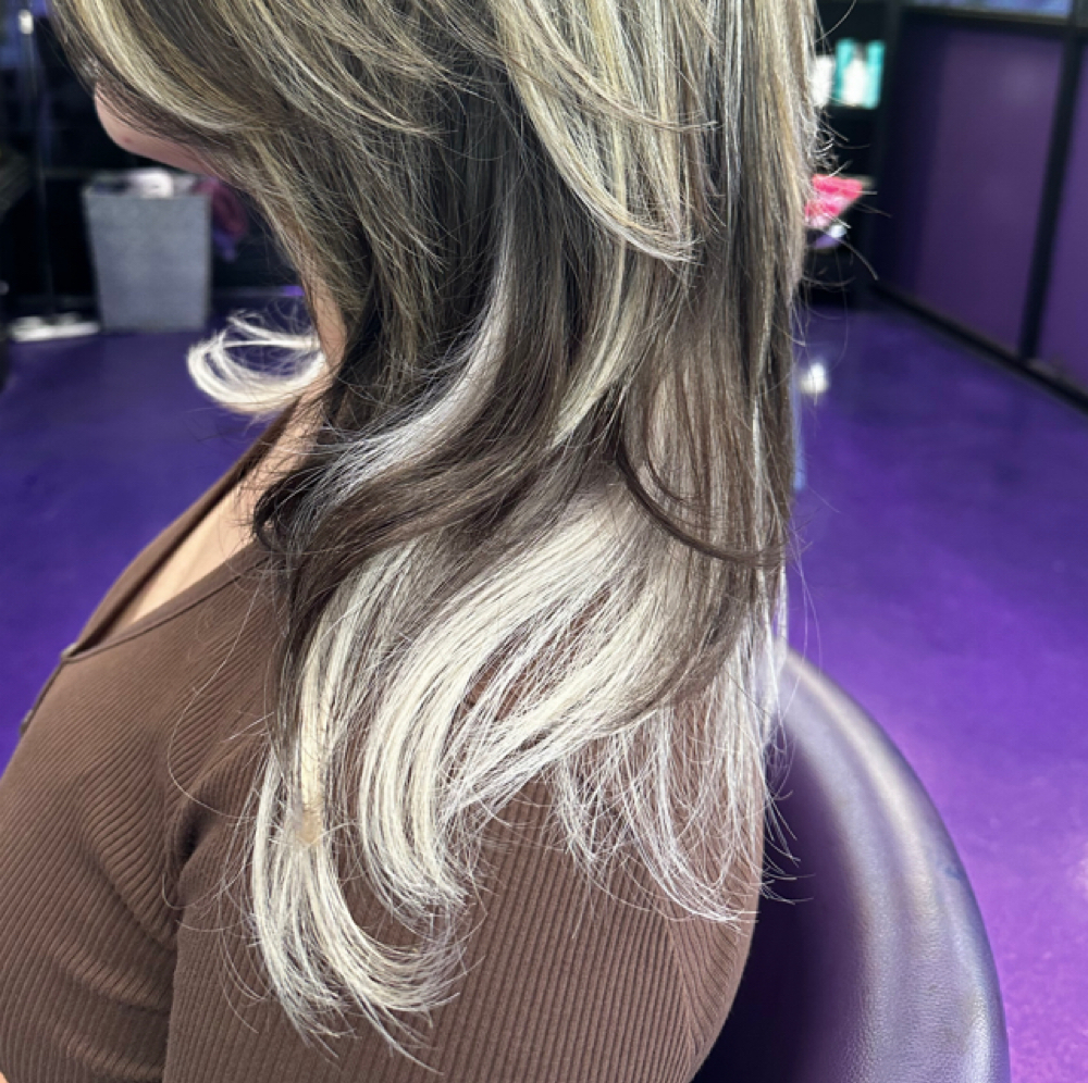 Underneath lightening at Beautification By Alyssa in monterey, CA